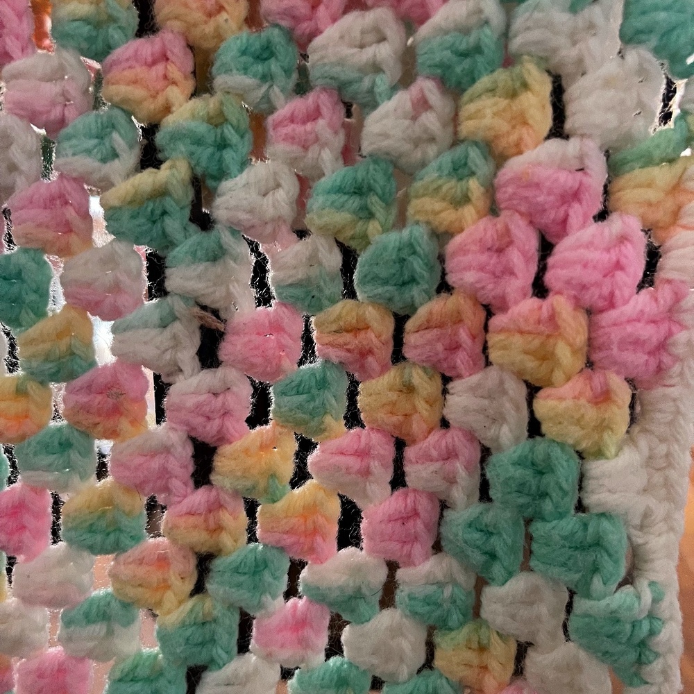 Crochet 🧶 Afghan Handmade Multi Color Baby Blanket